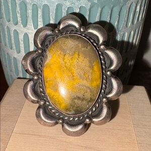Vintage Navajo 925 Silver and Bumblebee Jasper Stone Ring